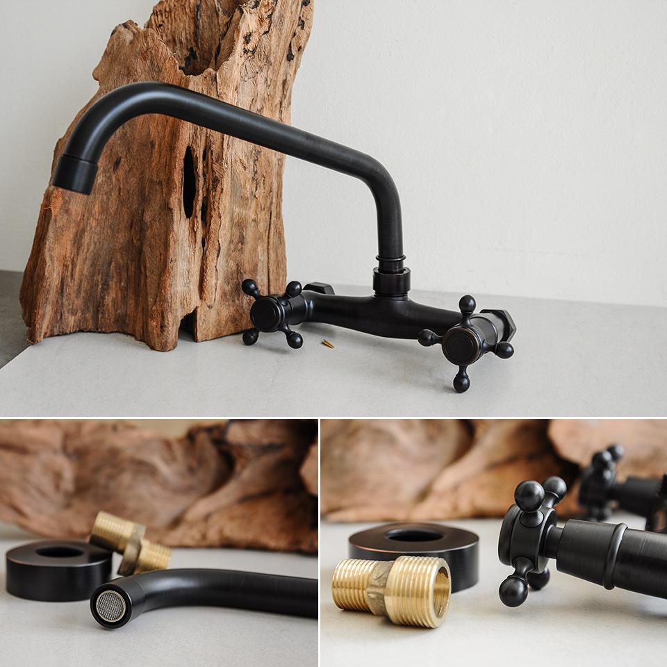 vòi rửa bát gắn tường, vòi bếp, nóng lạnh