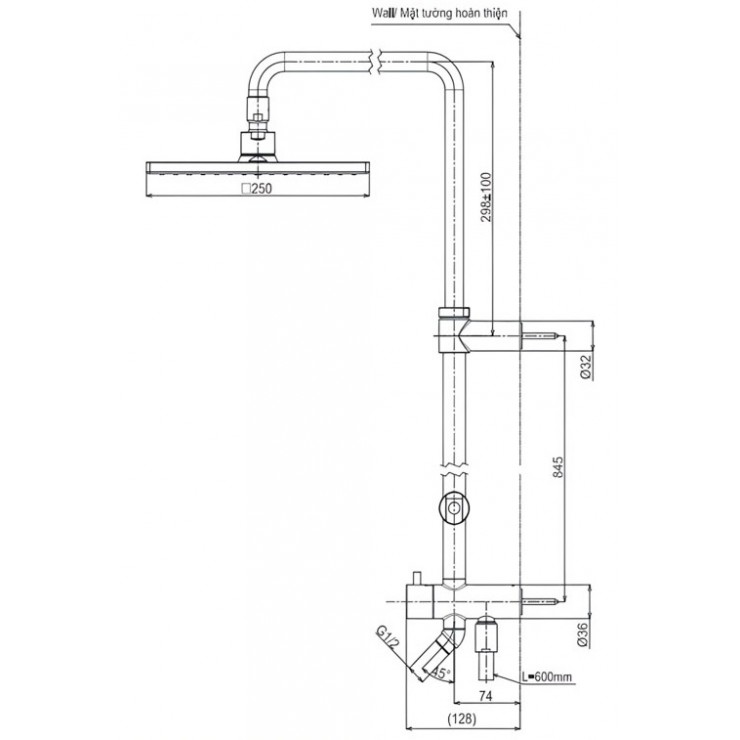 Thân Sen Cây TOTO TBW08006A Bát Vuông 250mm