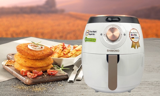 Nồi chiên không dầu Shimono 6 lít SM-AF608C - Tay cầm cách nhiệt
