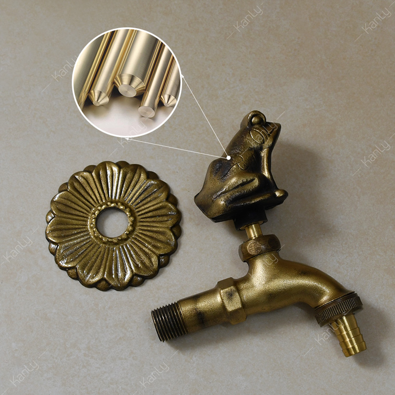 Vòi gắn tường hình con ếch bằng đồng thau đúc độc lạ