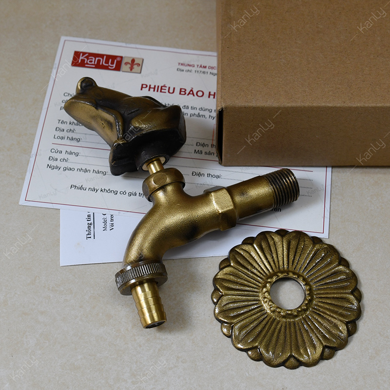 Mở hộp vòi gắn tường hình con ếch