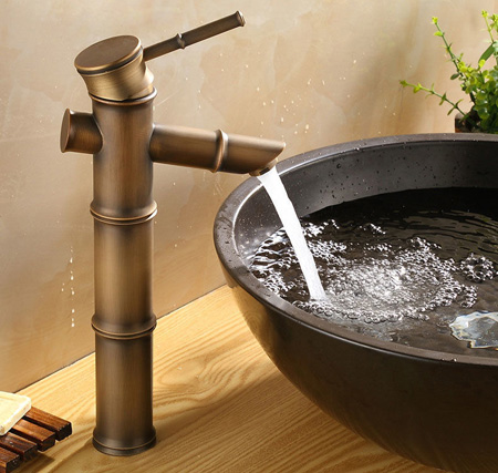 Vòi nước hình cây tre, vòi chậu rửa, nóng lạnh