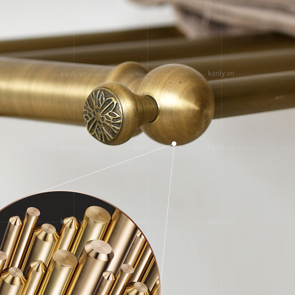 Chất liệu kệ để khăn nhà tắm bằng đồng thau