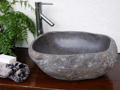 Lavabo đá cuội, lavabo bằng đá cuội tự nhiên