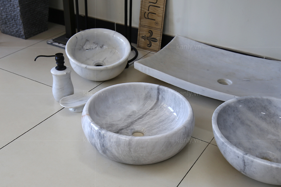 Lavabo đá trắng marble