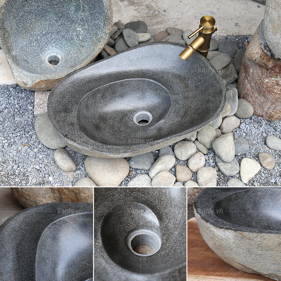 Chậu lavabo đá tự nhiên MAR15Si thiết kế kiểu xoắn ốc