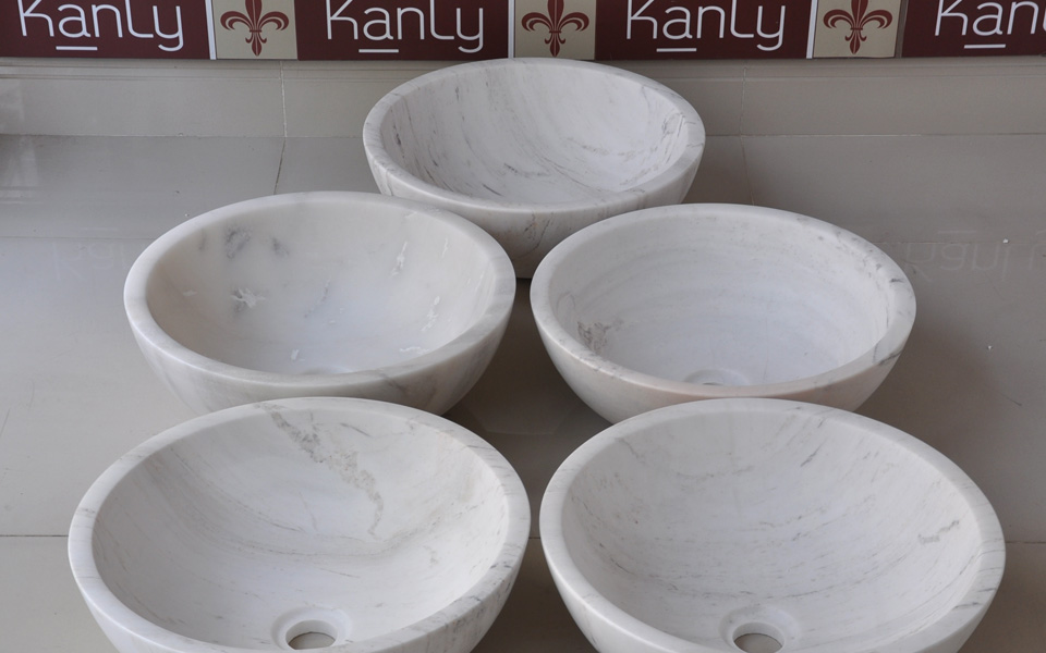 lavabo đá trắng tự nhiên