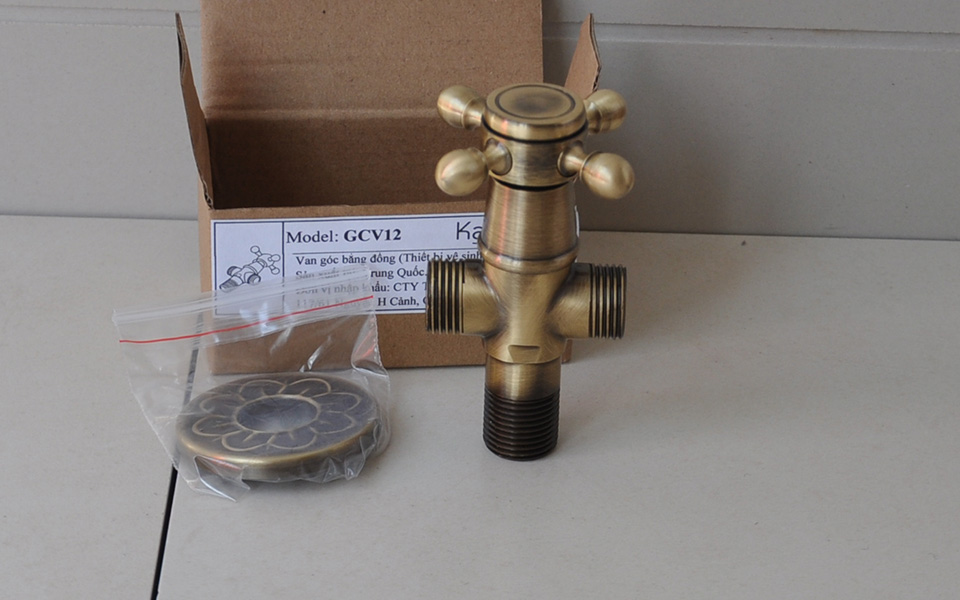 Van góc chặn khóa, khống chế chữ T, tê, tee, van cầu, van bi, van góc, van điều tiết