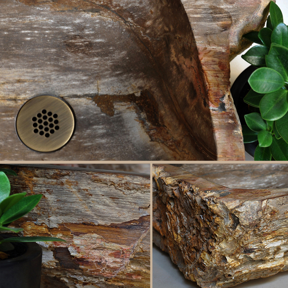 Lavabo gỗ hóa thạch, tự nhiên