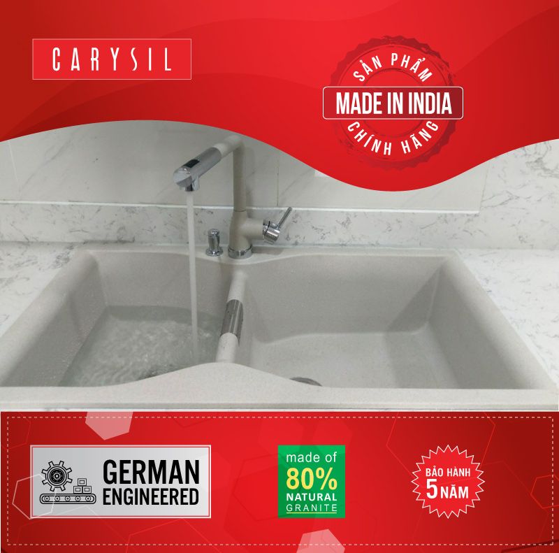 Kích thước chậu rửa chén bằng đá grantie 2 hố 900mm LAC2