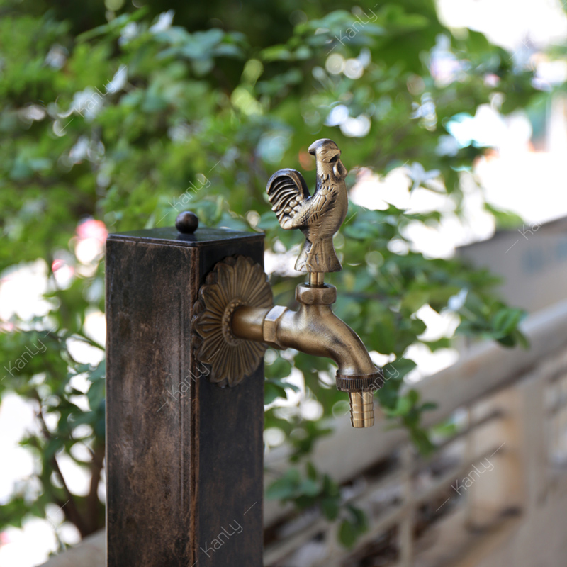 Vòi nước đồng hình con gà GCT02C, phong cách tự nhiên mộc mạc