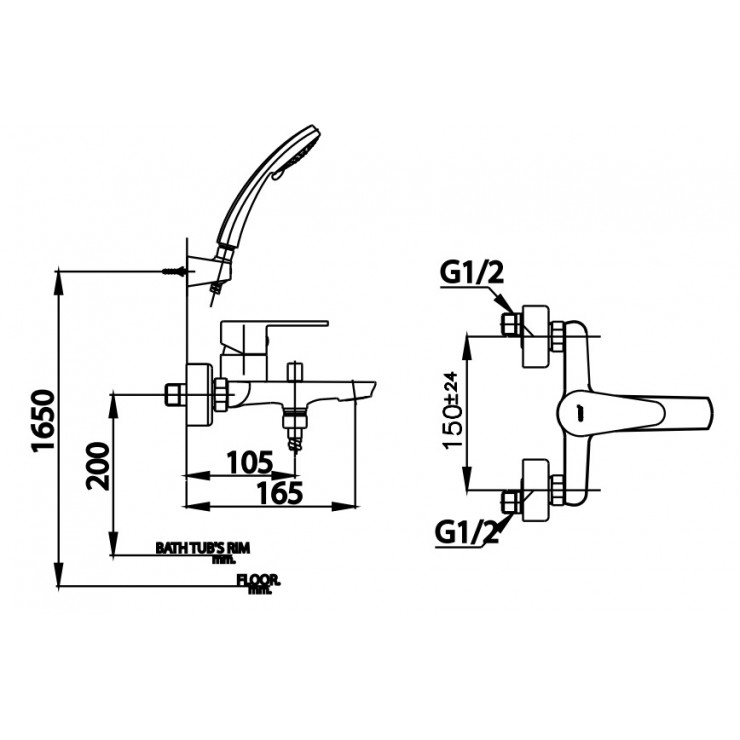 Vòi Sen Tắm COTTO CT3001AEZH012 Next I Nóng Lạnh  Vòi Sen Tắm