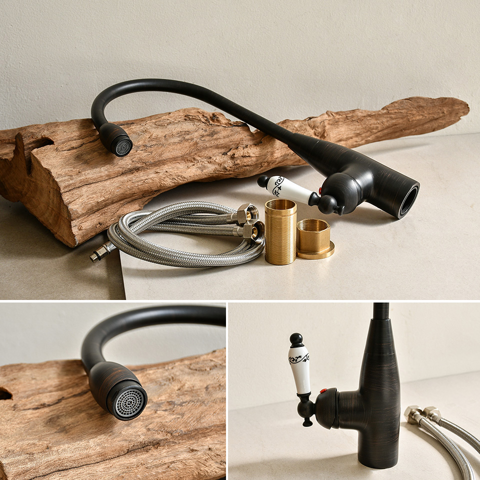 Vòi nước bằng đồng thau, nóng lạnh, cổ điển.