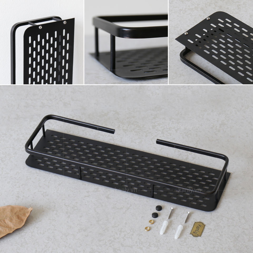 Kệ treo tường nhà tắm thiết kế mộc mạc, tiện lợi