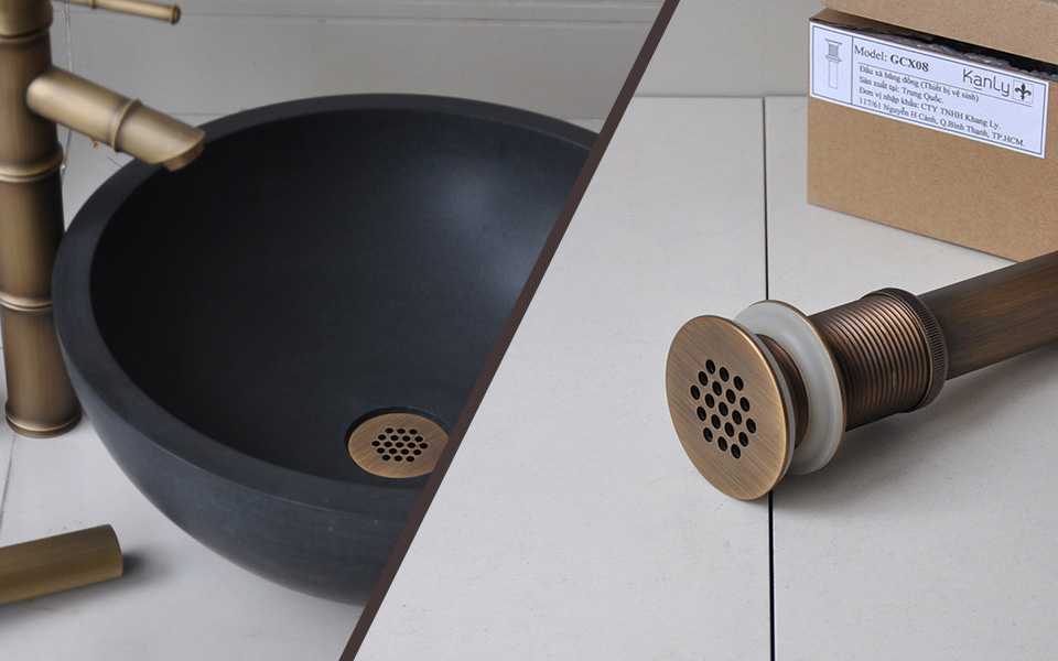 Bộ xả cho lavabo đá cuội tự nhiên, chậu, bồn rửa
