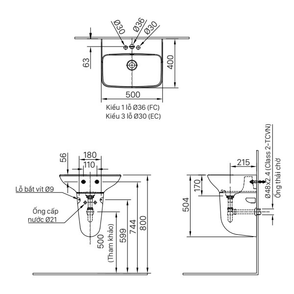 Lavabo treo tường Inax L-289V