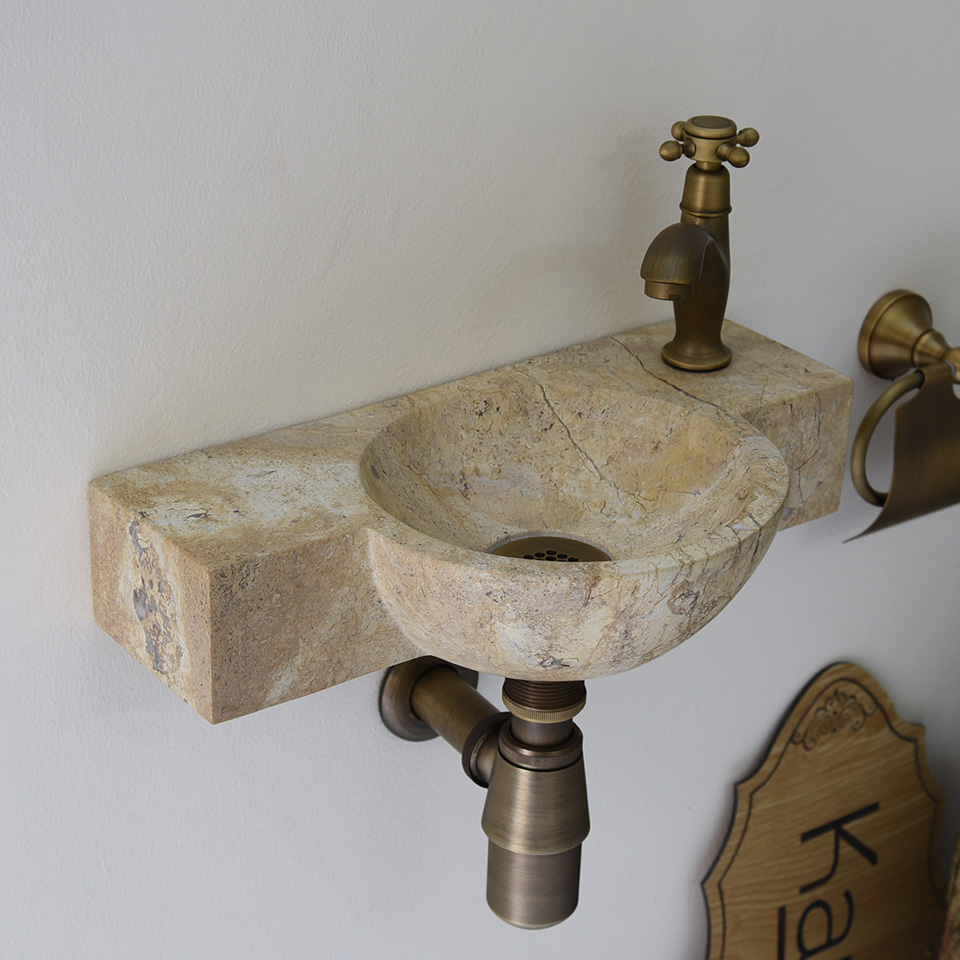 Lavabo đá nhỏ, mini, tí hon, chật hẹp, rất nhỏ, rửa tay.