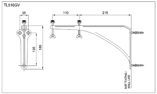 Giá đỡ chậu âm bàn Toto TL516GV chậu âm bàn bằng gang tráng men