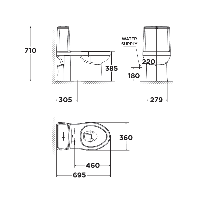 Bồn Cầu American Standard VF-1858SW Nắp Rửa Cơ Chính Hãng