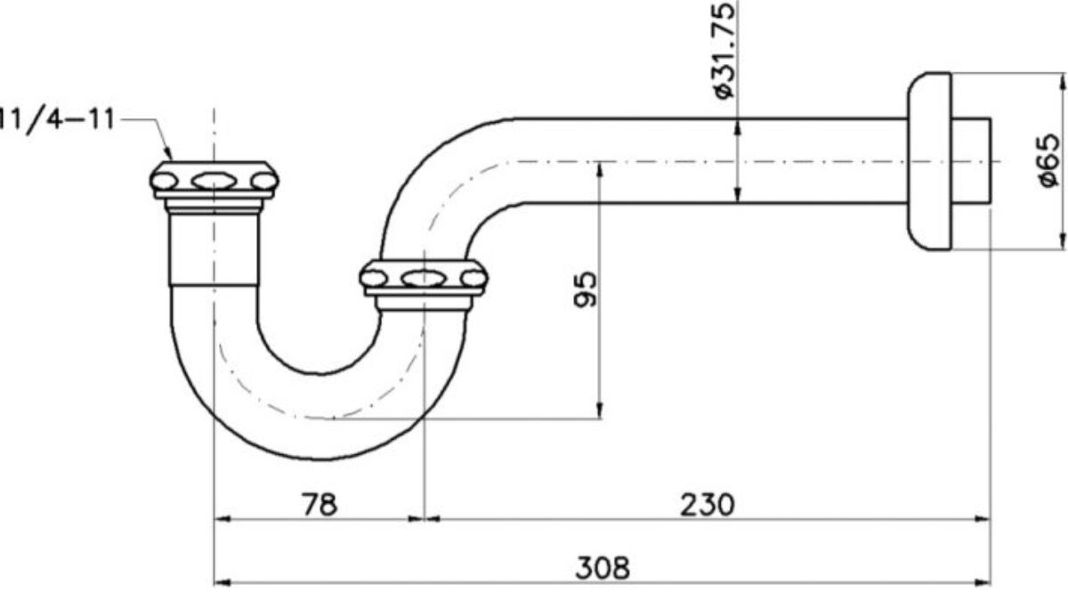 Ống thải chữ P TOTO TVLF401 mạ cờ rôm chống han gỉ chất lượng cao