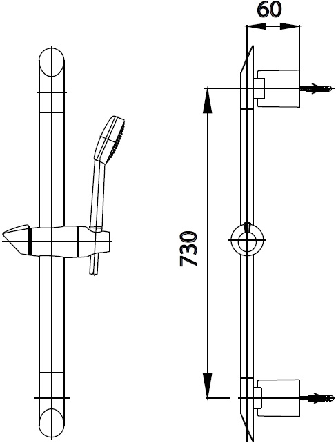 Bản vẽ kích thước thanh trượt CT 0133 Cotto