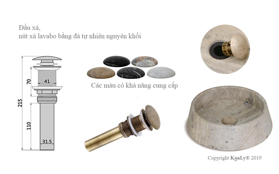 bộ xả dùng cho lavabo bằng đá