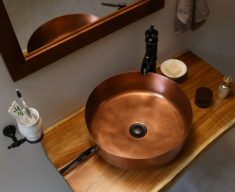 Chậu đồng chế tác thủ công RSC402V rustic style