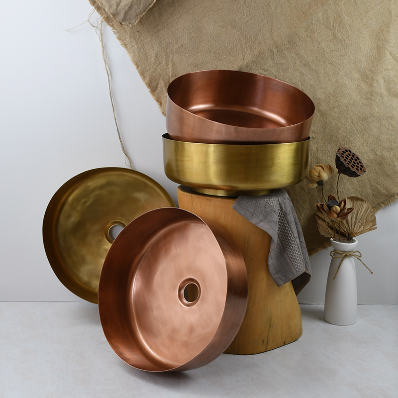 Các loại chậu rửa mặt bằng đồng phong cách mộc mạc do KanLy cung cấp