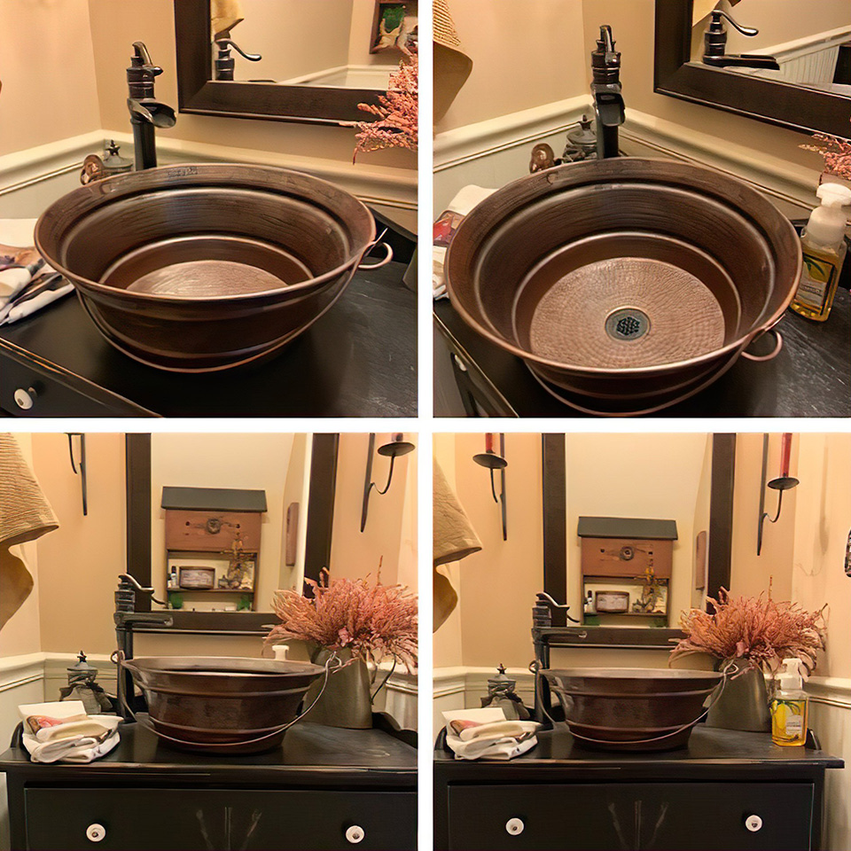 Chậu lavabo bằng đồng thau RSC412V mộc mạc