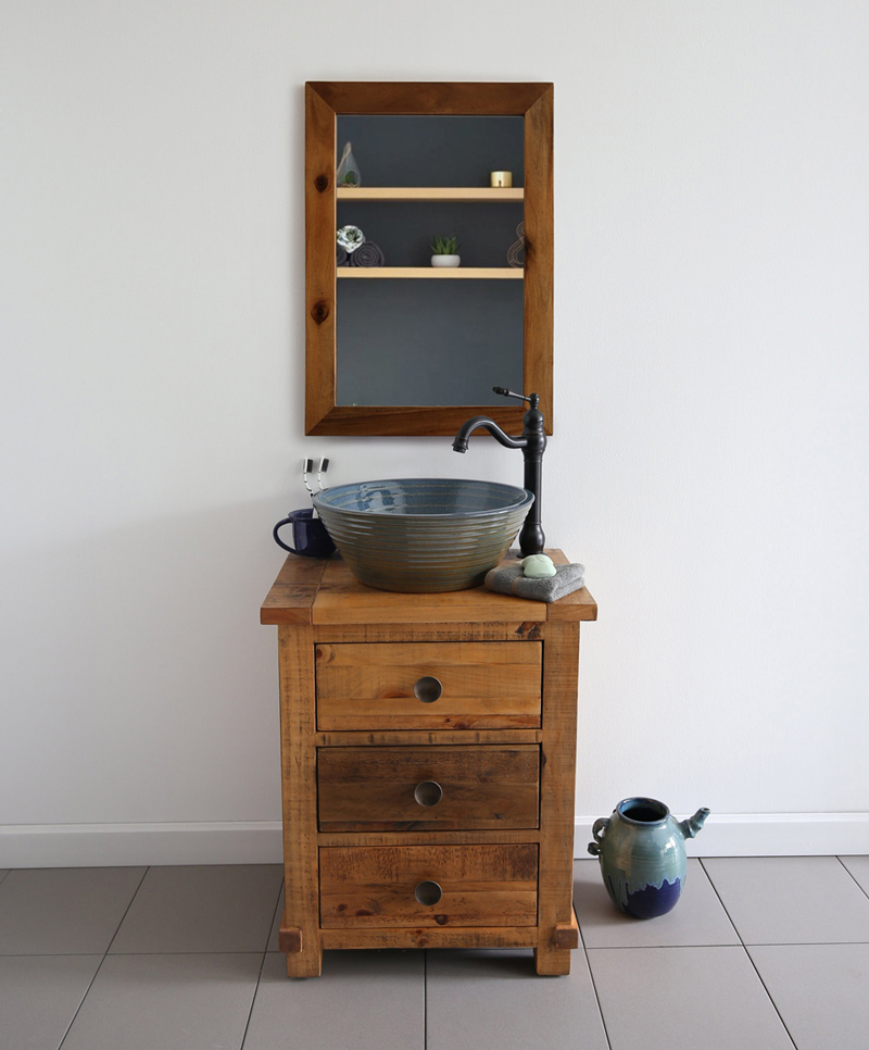 Chậu rửa mặt sứ mỹ thuật kiểu dáng cổ điển, mộc mạc