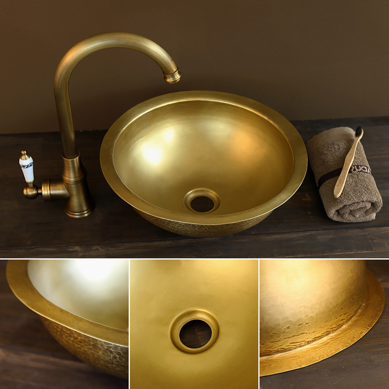 Thiết kế mộc mạc của chậu rửa mặt thủ công bằng đồng RSC318V