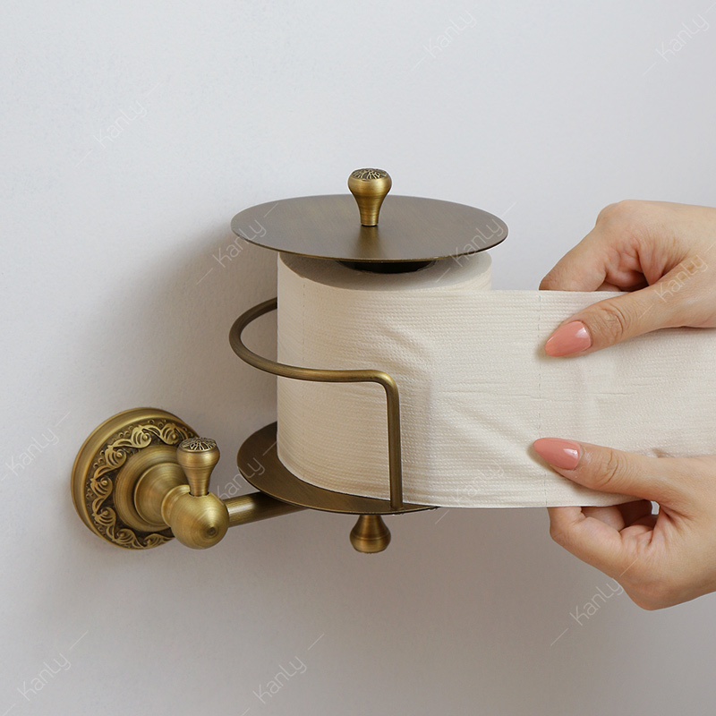 Giá treo giấy vệ sinh đồng thau, phong cách cổ điển