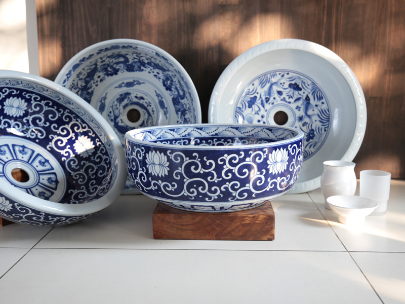 Bộ sưu tập lavabo sứ hoa văn mỹ thuật độc đáo