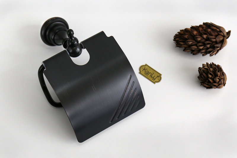 Móc treo giấy phòng tắm cổ điển màu đen