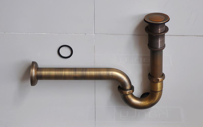 Bộ xi phông lavabo bằng đồng thau cổ điển