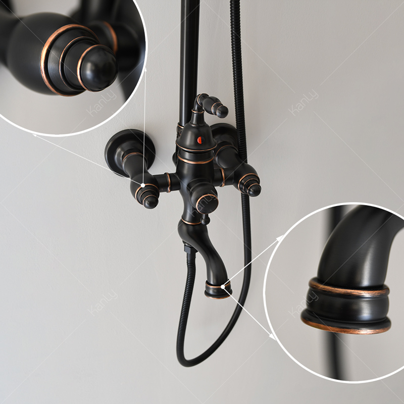 Vòi sen cây màu đen chất liệu đồng thau mộc mạc, độc đáo