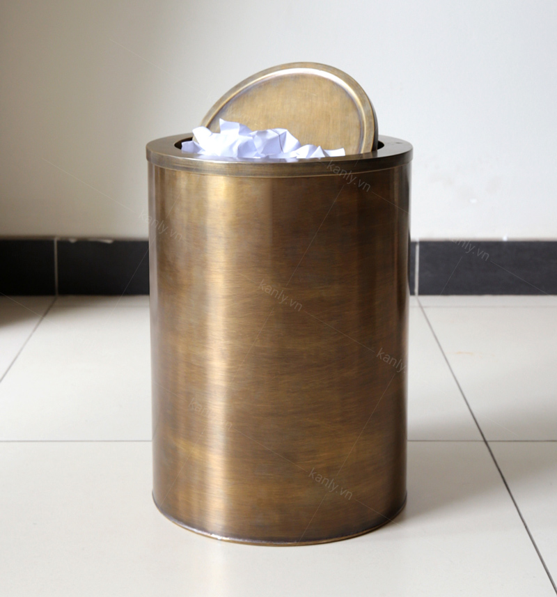 Thùng rác đồng thau nắp lật RSC504
