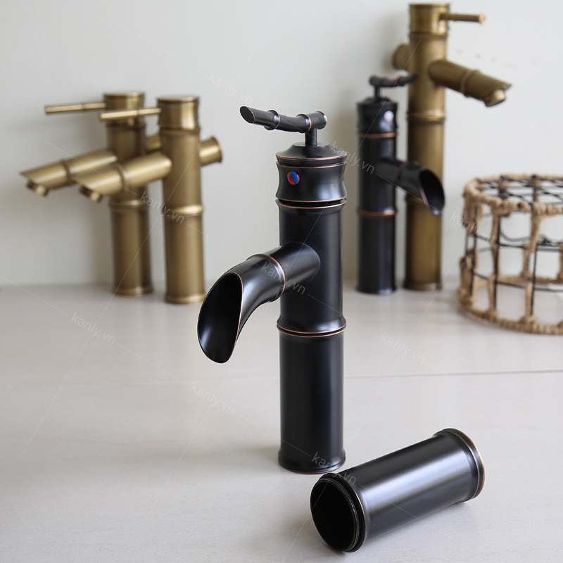 Vòi nước thân thấp và vòi nước thân thấp hình ống tre KanLy