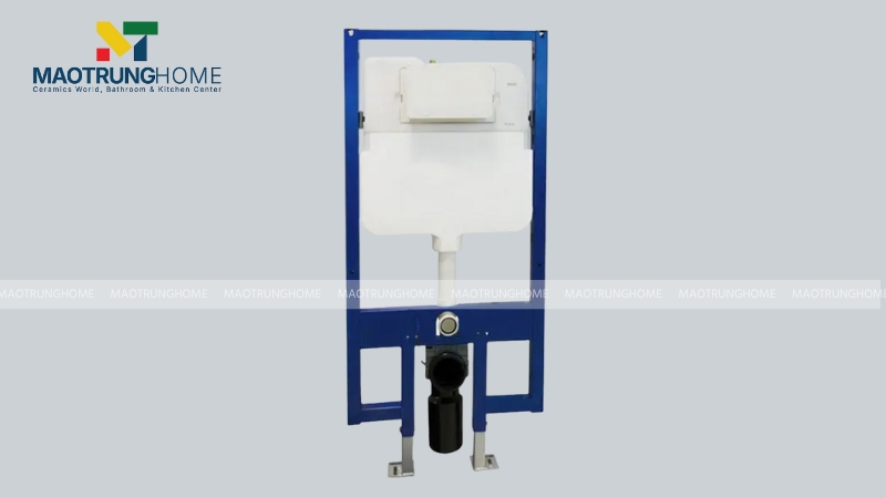 Khung kim loại chịu trách nhiệm giữ cố định thân bồn cầu trên tường
