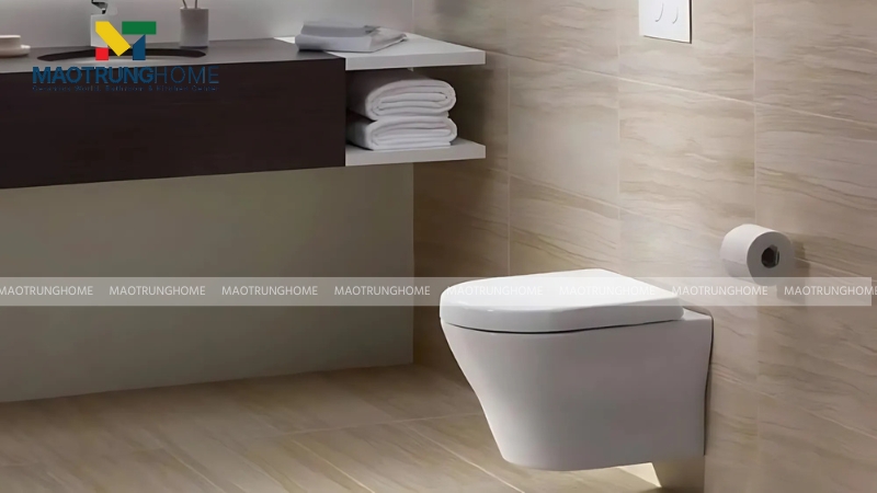 Bồn cầu treo tường giúp tăng tính thẩm mỹ cho không gian của bạn và không bị vướng khi vệ sinh