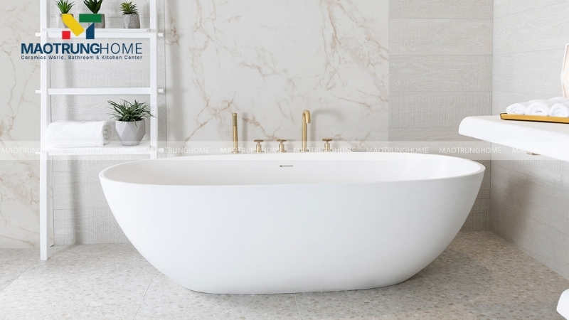 Bồn tắm Acrylic trọng lượng nhẹ, bề mặt bóng mịn và giữ nhiệt tốt