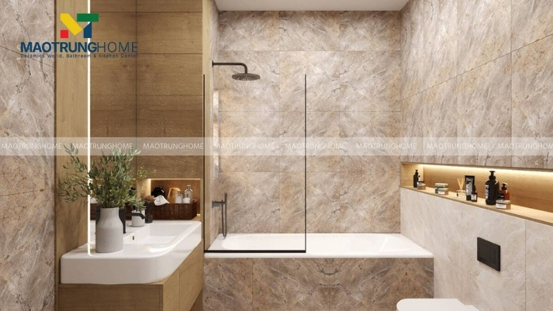 Bồn tắm kết hợp sen tắm âm tường