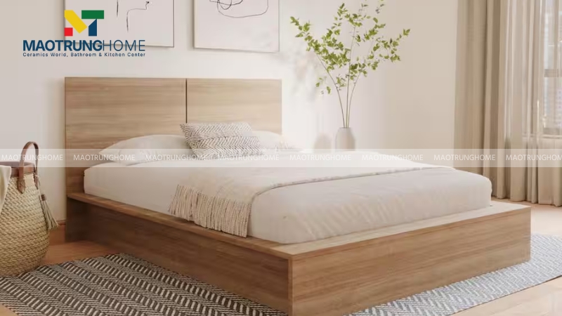 Nên chọn gạch có họa tiết vân gỗ, vân vải hoặc tông màu ấm để duy trì không khí ấm cúng.