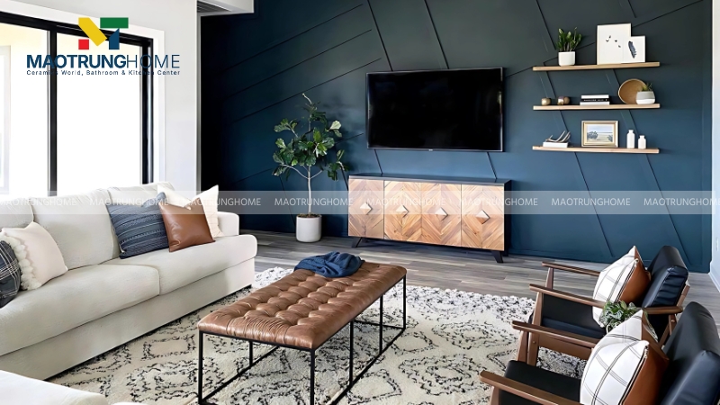 Mẫu phòng ốp một mảng tường điểm nhấn (Accent Wall)