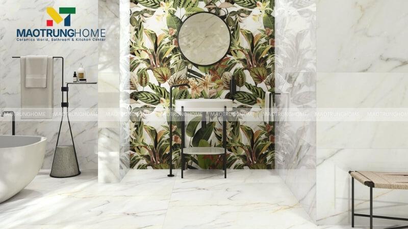 Với nền trắng tinh khôi và những đường vân xám hoặc vàng gold, đây là lựa chọn không bao giờ lỗi mốt.