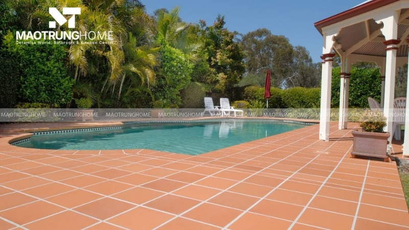 Nhờ độ hút nước thấp, bề mặt gạch hạn chế sự phát triển của rêu mốc