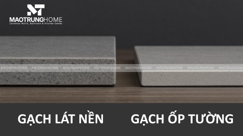 Gạch lát nền và ốp tường có trọng lượng và độ dày khác nhau.