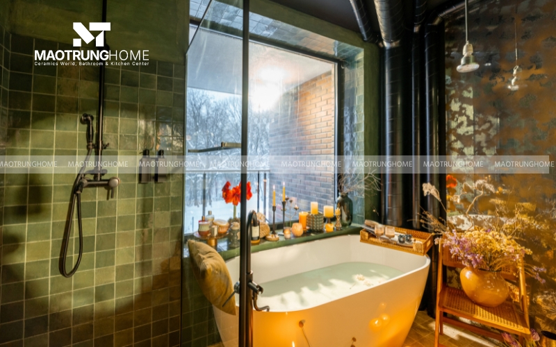 Phòng tắm tiêu chuẩn có bồn tắm 1m7