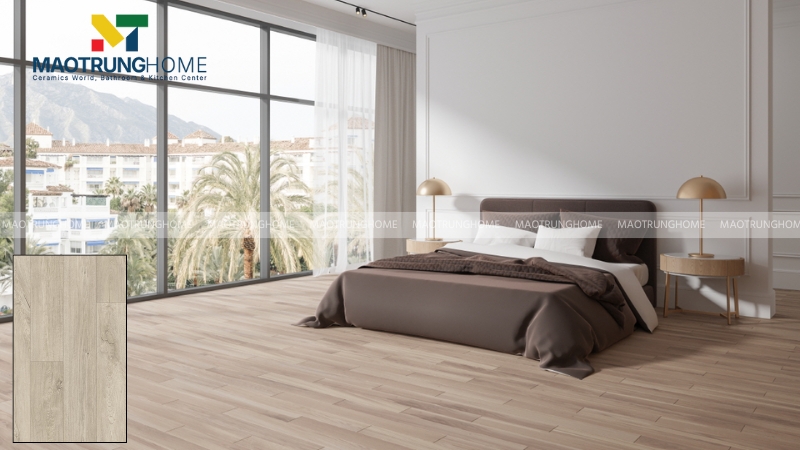 Map gạch giả gỗ tái hiện vẻ đẹp ấm cúng của vân gỗ tự nhiên.