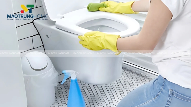 Nắp bồn cầu thông minh cần được vệ sinh bằng khăn mềm và dung dịch tẩy rửa phù hợp